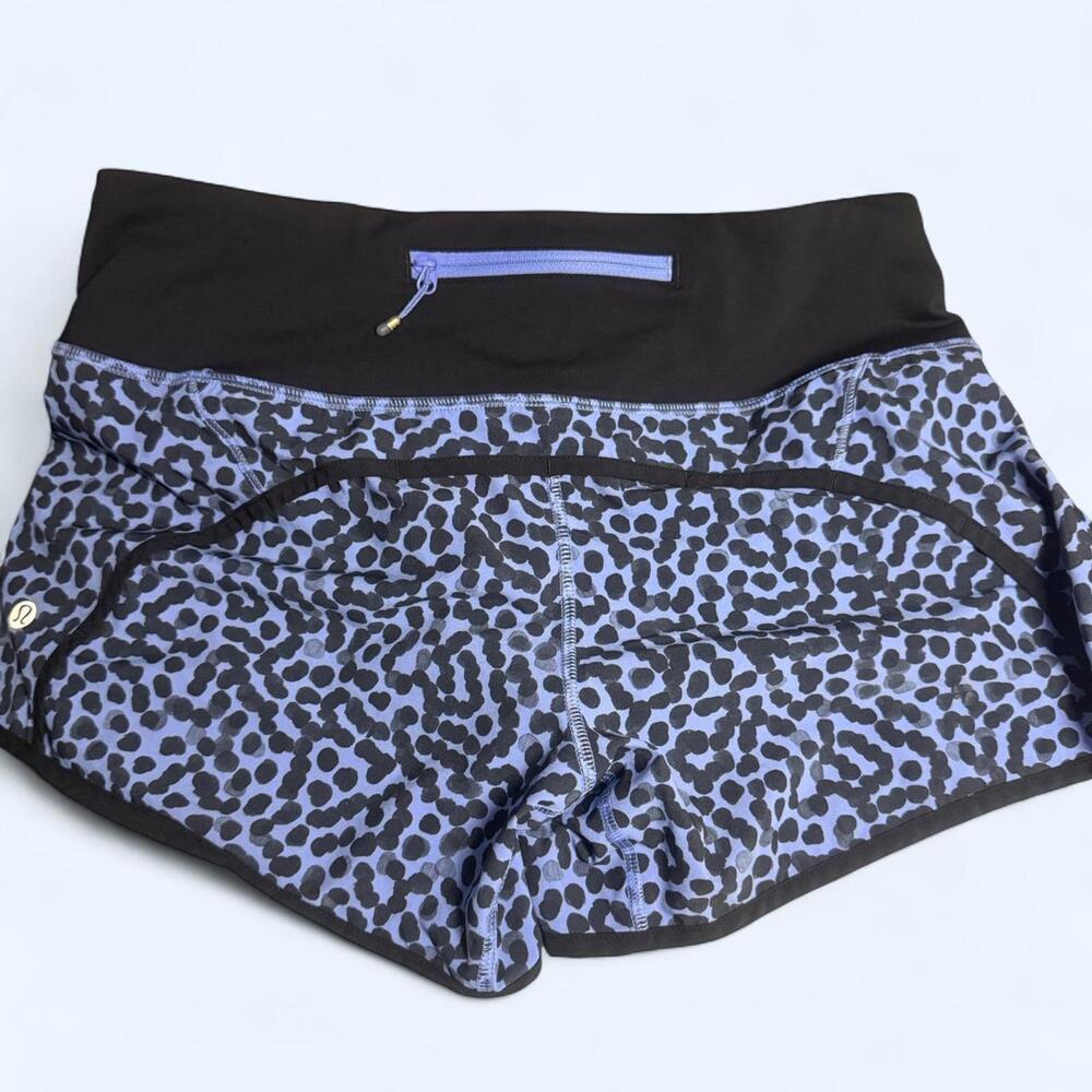Lululemon Run Time size 6 shorts. “Ace Spot Lullaby Black” - 4" - Picture 2 of 4